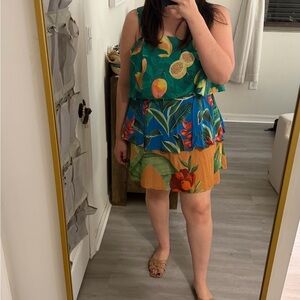 FARM Rio Tropical Print Layered Dress